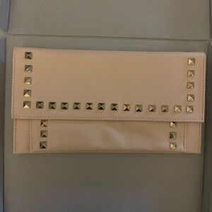 Studded Beige Clutch